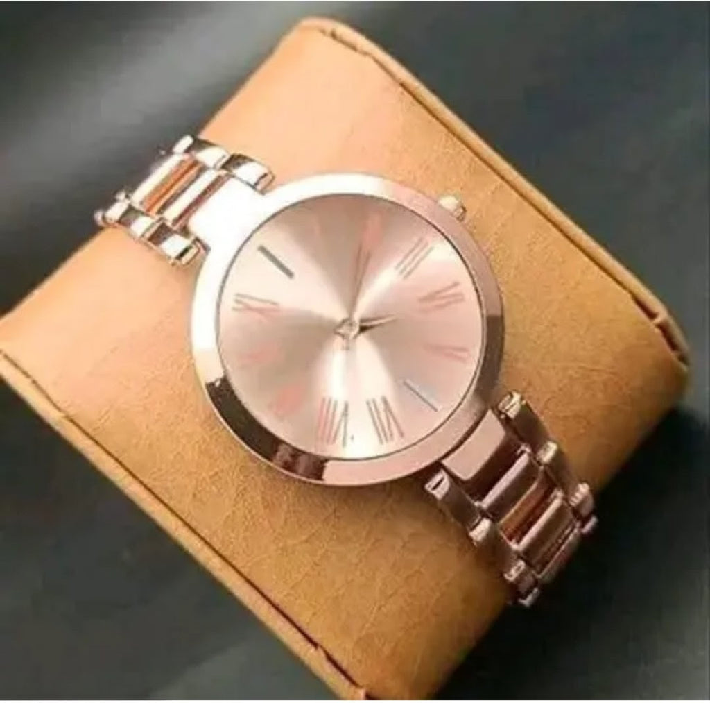 Ethnic Solid Rosegold Designer Metal Belt Analog Watches for Women